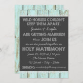 オールドファッションド素朴カントリー結婚カルボード 招待状 (正面/裏面)