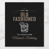 オールドファッションド ウィスキー バーボン 誕生日 ワインラベル (シングルラベル)
