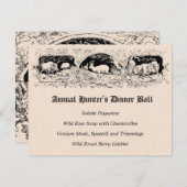 オールドファッションド・ハンターのボールゲームディナーメニュー 招待状 (正面/裏面)
