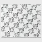 オールドファッションド・ブラック・アンド・ホワイト・サンタ ラッピングペーパー (フラット)