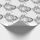 オールドファッションド・ブラック・アンド・ホワイト・サンタ ラッピングペーパー (角)