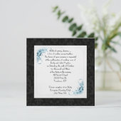 オールドファッションド・ブラック・ダマスクのフレームの誓いの更新 招待状 (スタンド正面)