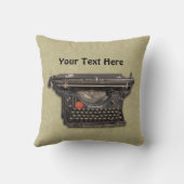 オールドファッションド・ブラック・マニュエル・タイプライター・タン クッション (裏面)