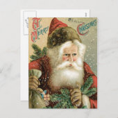 オールドファッションド・メリークリスマス・サンタクロース シーズンポストカード (正面/裏面)