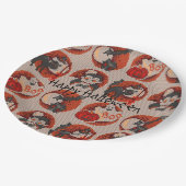 オールドファッションハロウィンフェイククロスステッチプレート ペーパープレート (アングル)