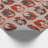 オールドファッションハロウィンフェイククロスステッチ紙 ラッピングペーパー (角)