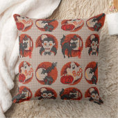 オールドファッションハロウィンフェイククロステッチピロー クッション (ブランケット)