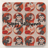オールドファッションハロウィーンフェイククロスステッチコースター コースター (正面)