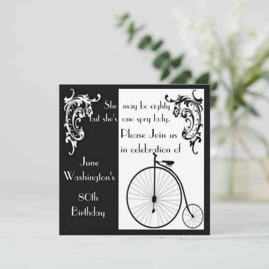オールドファッションバイク誕生日招待状 招待状 (スタンド正面)