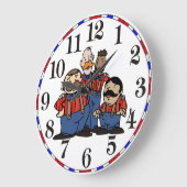 オールドファッションバーバーショップカルテット2 ラージ壁時計 (傾斜)