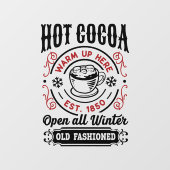 オールドファッションホットココアクリスマス ウィンドウサイン (シート)