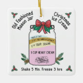 オールドファッションメイソンジャールクリスマスアイスクリーム セラミックオーナメント (正面)