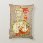 オールドファッションメリー素朴クリスマスヴィンテージバーラップ アクセントクッション (裏面(縦))