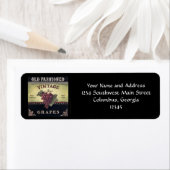 オールドファッションヴィンテージブドウ、紫と黒ワイン ラベル (インサイチュ)