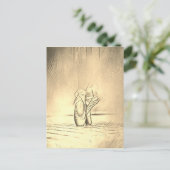 オールドファッション バレリーナ バレエシューズ ヴィンテージスタイル ポストカード (スタンド正面)