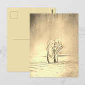 オールドファッション バレリーナ バレエシューズ ヴィンテージスタイル ポストカード (正面/裏面)