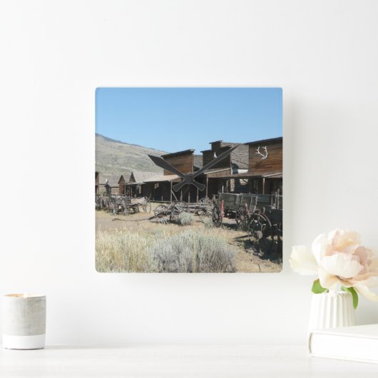 オールドファーウェストスクエアクロック スクエア壁時計 (ホーム)