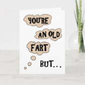 オールドファートウォームおもしろいファミリーまたは友人誕生日 カード (正面)