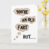 オールドファートウォームおもしろいファミリーまたは友人誕生日 カード (黄色い花)