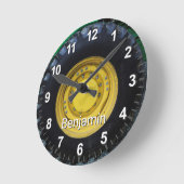 オールドファームトラクタタイヤ ラウンド壁時計 (傾斜)