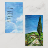 オールドファームハウスキアンティ，トスカーナの風景/ブルースカイ 名刺 (正面/裏面)