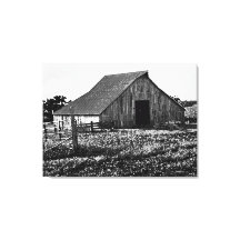 オールドファームハウスバーンドダークストレッチキャンバスプリント