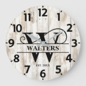 オールドファームハウスWモノグラム ラージ壁時計 (正面)