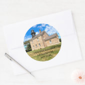 オールドフィールドポイントライトハウスニューヨークラウンドステッカー ラウンドシール (封筒)