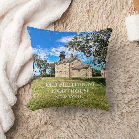 オールドフィールドポイントライトハウス、NYラウンド装飾用クッション クッション (ブランケット)
