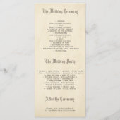 オールドフェアユタリーキャッスル結婚式 プログラム (裏面)