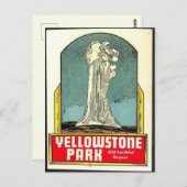 オールドフェイスフル イエローストーン ポストカード (正面/裏面)