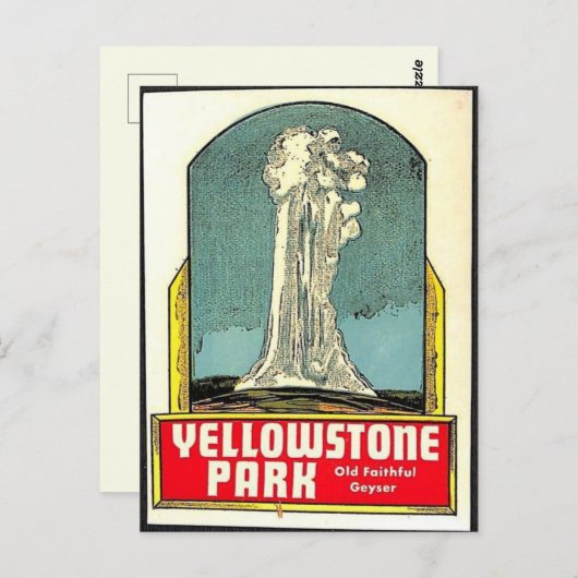 オールドフェイスフル イエローストーン ポストカード (正面/裏面)