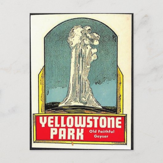 オールドフェイスフル イエローストーン ポストカード (正面)