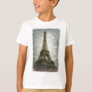 オールドフォトエフェクトエッフェルタワーパリ Tシャツ