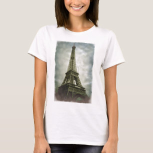 オールドフォトエフェクトエッフェルタワーパリ Tシャツ