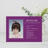 オールドフォトブライダルシャワー威厳のあるパープル招待状 招待状 (スタンド正面)