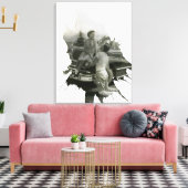 オールドフォト（ばちゃばちゃ）跳ねるアート キャンバスプリント (インサイチュ (リビング))