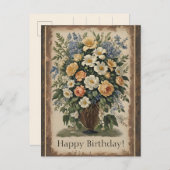 オールドフラワーファッションドブーケ葉書 ポストカード (正面/裏面)