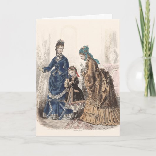 オールドフランスのファッションイラストレーションバイヘロイズレロイア カード (正面)