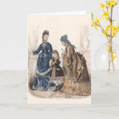 オールドフランスのファッションイラストレーションバイヘロイズレロイア カード (黄色い花)