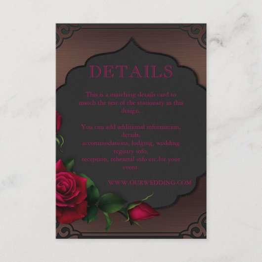 オールドフレームゴシックレッドローズ詳細 エンクロージャーカード (正面)