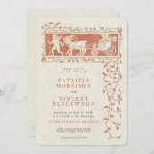オールドブックキューピッドズキャリッジ結婚式招待状 招待状 (正面/裏面)