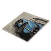 オールドブルーヴィンテージスポーツカーサイドビュー タイル (側面)