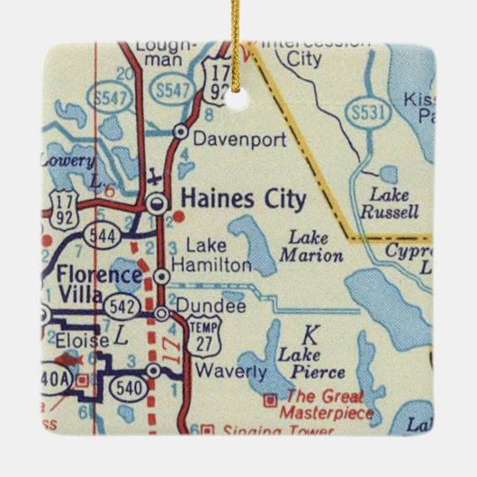 オールドヘインズシティフロリダ セラミックオーナメント (裏面)