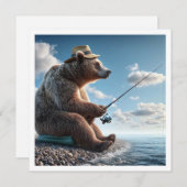 オールドベア誕生日の招待状、退職パーティー 招待状 (正面/裏面)