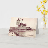 オールドホランドミシガンライトハウス誕生日カード カード (黄色い花)