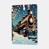 オールドホリデーファッションドトレインクリスマス メタルオーナメント (正面左)