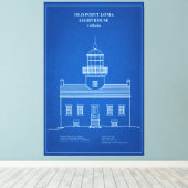 オールドポイントロマライトハウス – カリフォルニア州 – AD キャンバスプリント (インサイチュ (ウッドフロア))