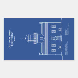 オールドポイントロマライトハウス – カリフォルニア州 – AD 長方形シール