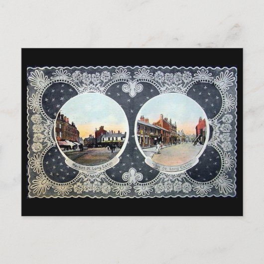 オールドポストカードロングイートンダービシャー ポストカード (正面)